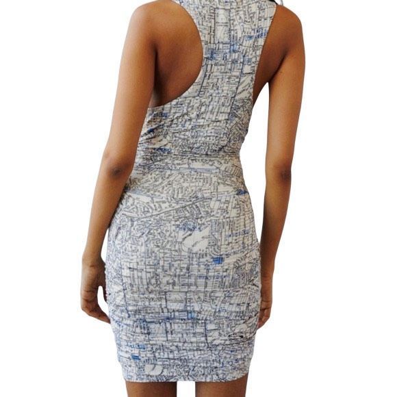 Urban Outfitters Amaya Map Cut-Out Mini Dress - Size Medium - Picture 6 of 9